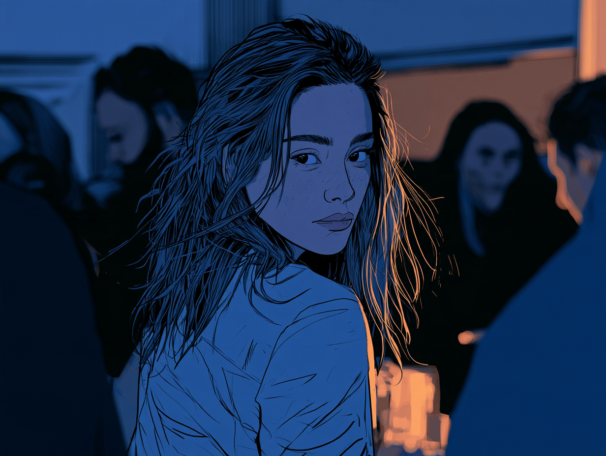 Señales de que le gustas a una chica, aunque intente disimularlo — dibujo 2