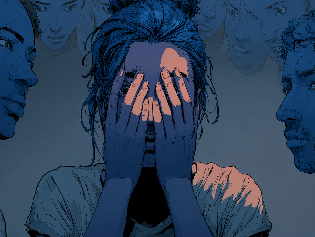 Miedo al ridículo: por qué lo sientes y cómo dejar de pensar demasiado en las situaciones sociales — dibujo 4 Miedo al ridículo: por qué lo sientes y cómo dejar de pensar demasiado en las situaciones sociales — dibujo 4
