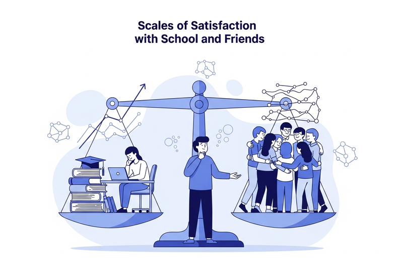 Test escalas de satisfacción con la escuela y los amigos