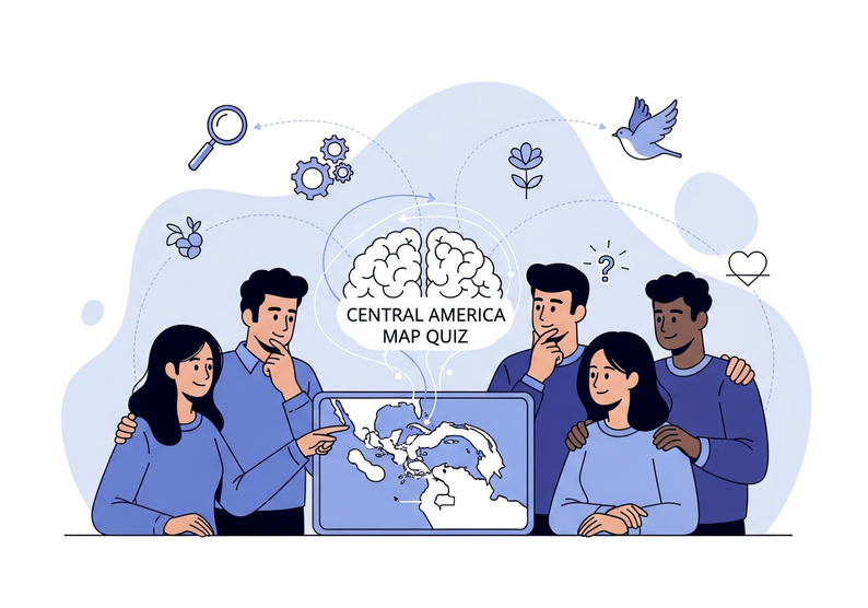 Test cuestionario sobre el mapa de Centroamérica