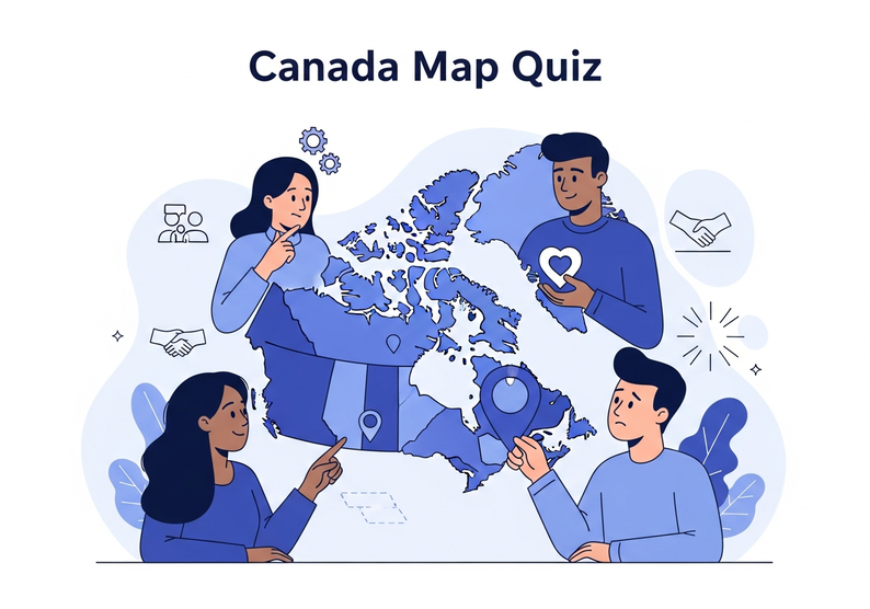 Test cuestionario sobre el mapa de Canadá