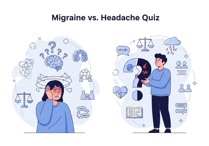 Test cuestionario sobre migraña vs. dolor de cabeza