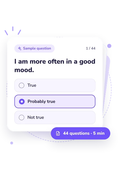 School Questionnaire Test: answers to choose from School Questionnaire Test: sample question card