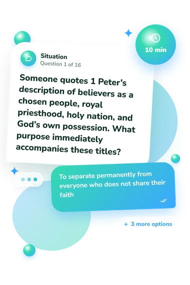 1 Peter Quiz: what would you do 1 Peter Quiz: situation and reply bubbles