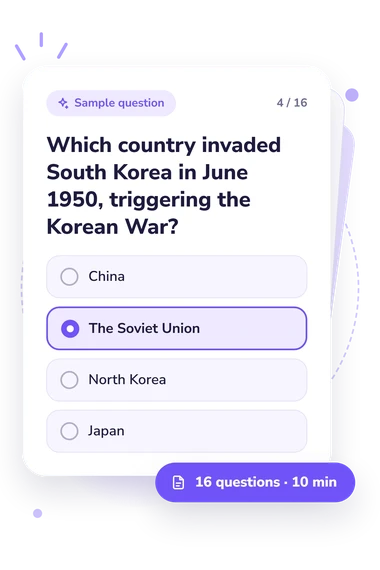 1950s Quiz: sample question card