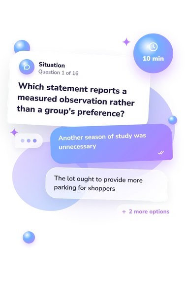 5.1 Comprehension Quiz: situation and reply bubbles