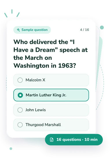 60s Quiz: sample question card