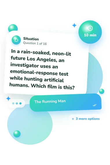 80s Movie Quiz: situation and reply bubbles