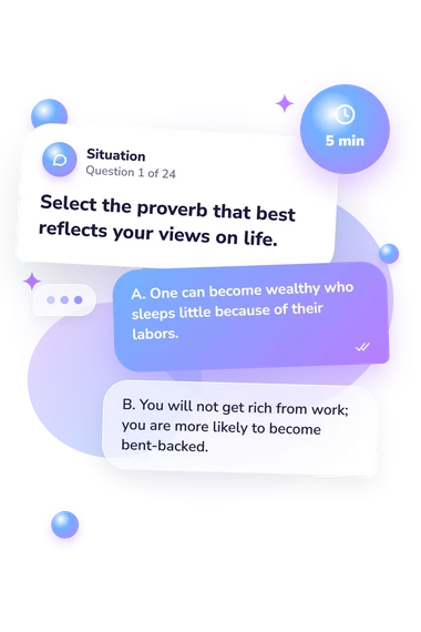 Proverb-Based Assessment of Value: situation and reply bubbles