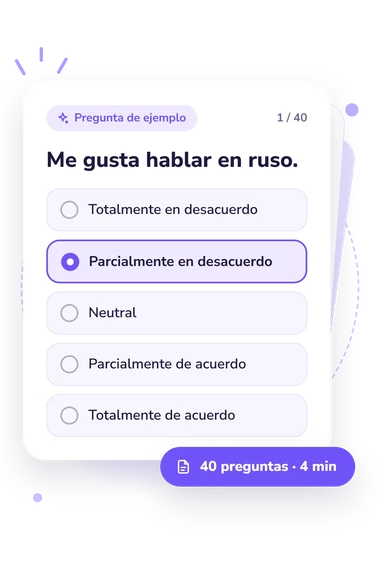 Test escala de aculturación hacia: tarjeta con pregunta