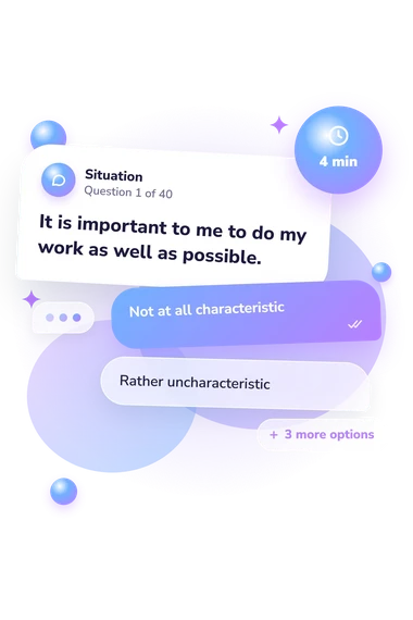 Achievement Motivation Scale Test: what would you do Achievement Motivation Scale Test: situation and reply bubbles