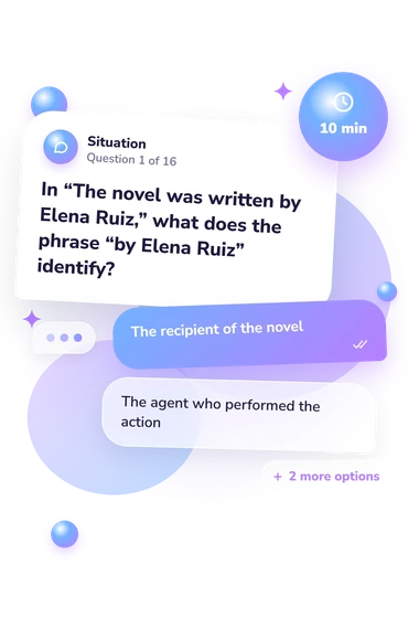 Active and Passive Voice: situation and reply bubbles