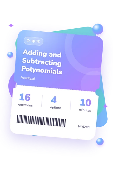 Adding and Subtracting Polynomials: test ticket with numbers