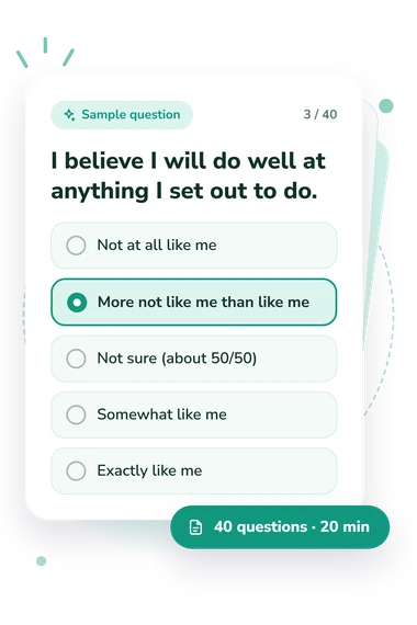 Adolescent Emotional Intelligence Test: answers to choose from Adolescent Emotional Intelligence Test: sample question card