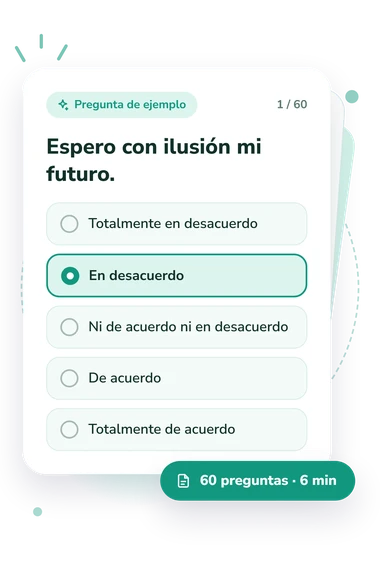 Test escala de actitud adolescente: tarjeta con pregunta