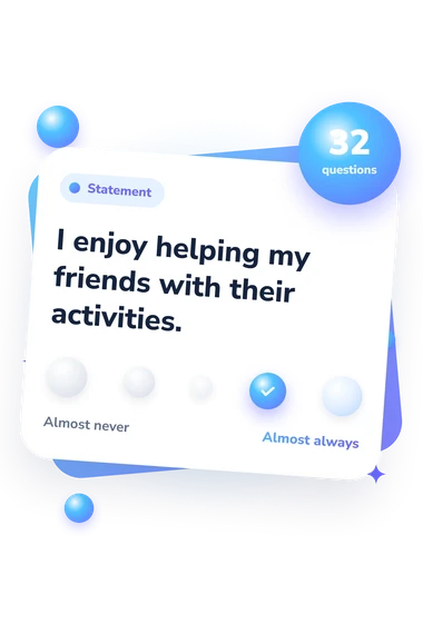 Adolescent Prosociality Scale Test: agreement scale card