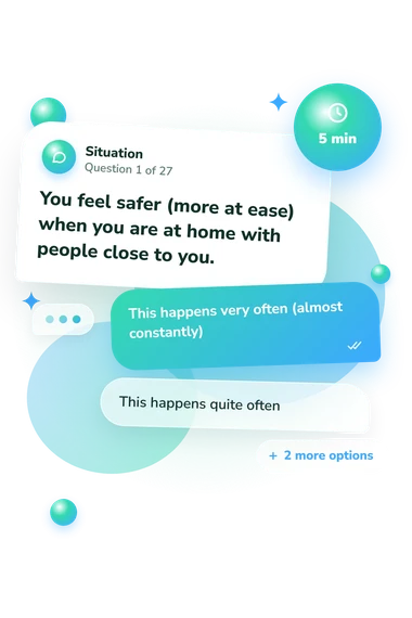 Adult Separation Anxiety Questionnaire: situation and reply bubbles