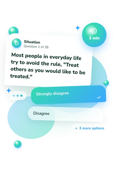 Altruism Subscale Test: situation and reply bubbles