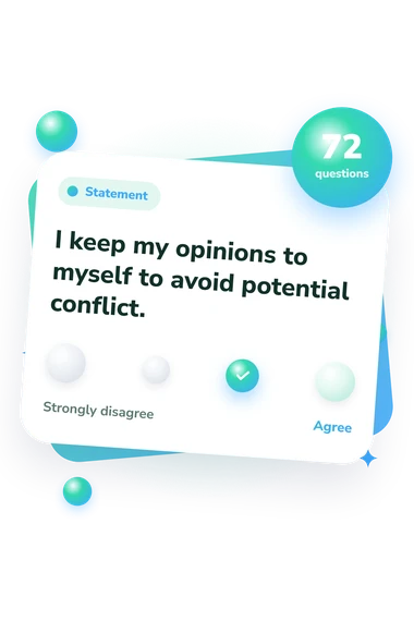 Am I a People: from disagree to agree Am I a People Pleaser: agreement scale card