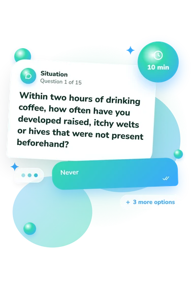 Am I Allergic: what would you do Am I Allergic: situation and reply bubbles