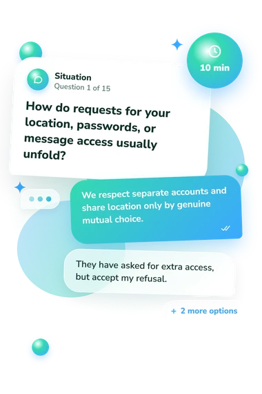 Am I Being Love: situation and reply bubbles