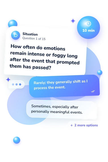 Am I Broken Quiz: situation and reply bubbles