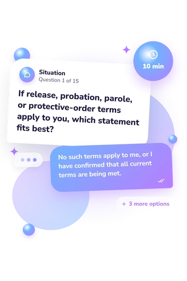 Am I Going: situation and reply bubbles