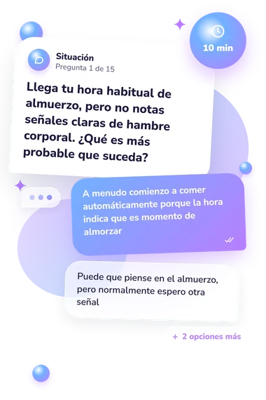 Test cuestionario: ¿Tengo hambre?: situación y respuestas