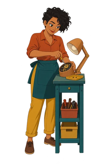 Am I Stupid Quiz: woman fixing a lamp gear