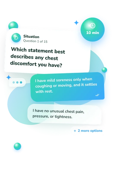 Am I Too Sick: situation and reply bubbles