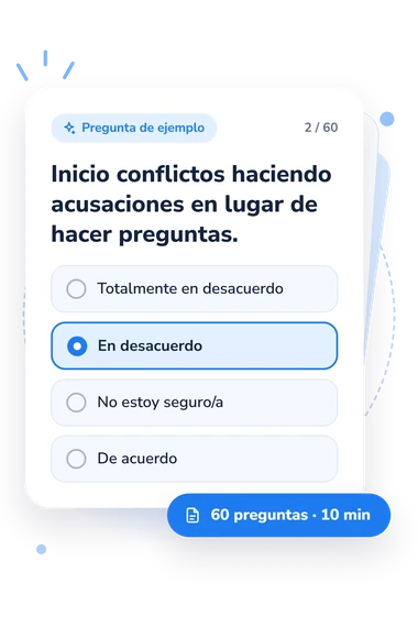 Test ¿Soy tóxico/a? Quiz: tarjeta con pregunta
