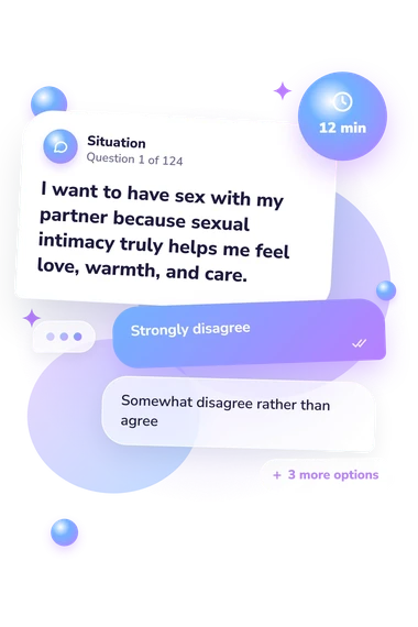 Sex Test: what would you do Sex Test: situation and reply bubbles