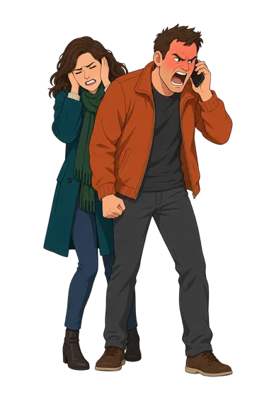 Anger Test: a call turns into an outburst Anger Test: he shouts into the phone