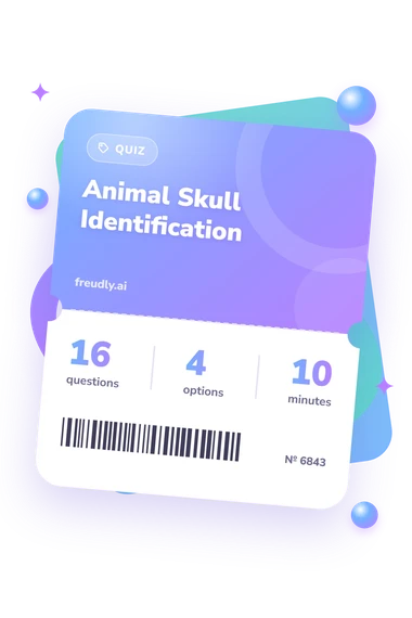 Animal Skull Identification Quiz: test ticket with numbers