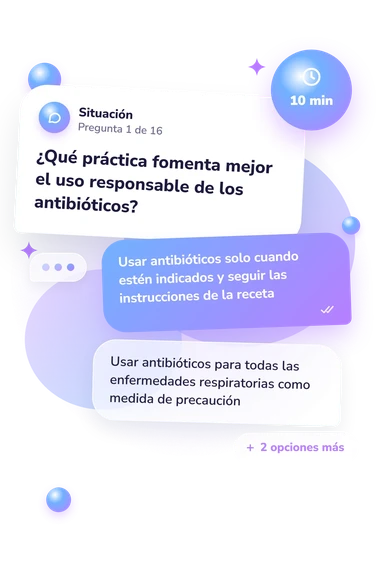 Test cuestionario sobre antibióticos: situación y respuestas