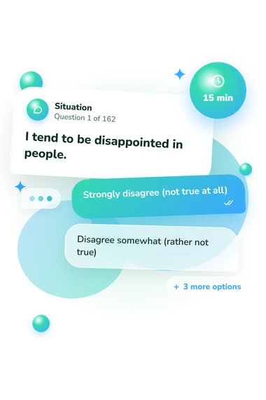 Anticipatory Competence Test: what would you do Anticipatory Competence Test: situation and reply bubbles