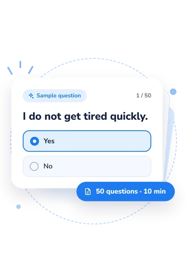 Anxiety Level Scale Test: answers to choose from Anxiety Level Scale Test: sample question card