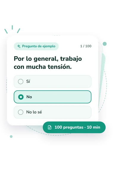 Test escala de ansiedad-preocupación, EA: tarjeta con pregunta