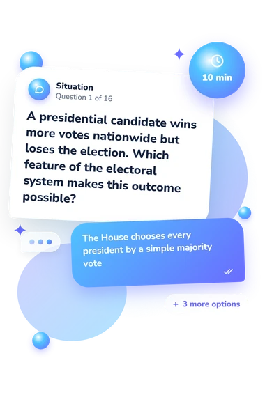 AP Gov Quiz: situation and reply bubbles