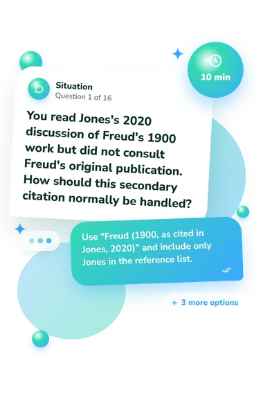 APA Quiz: what would you do APA Quiz: situation and reply bubbles