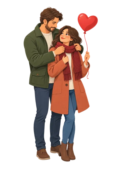 Ability to Love Questionnaire: Couple holding heart balloon