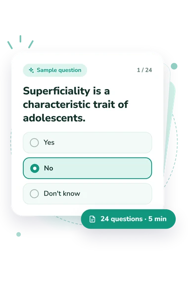 Do You Know Adolescent Psychology?: sample question card