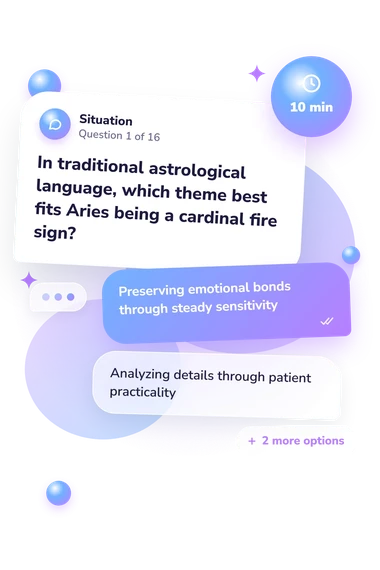 Aries Quiz: what would you do Aries Quiz: situation and reply bubbles