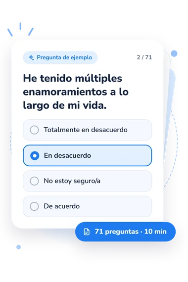 Quiz de autoexploración del espectro: tarjeta con pregunta