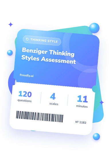 Benziger Thinking Styles Assessment: test ticket with numbers