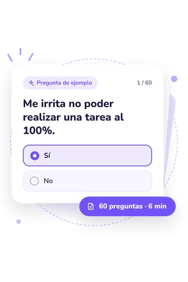 Test evaluación de la motivación: pregunta y respuestas Test evaluación de la motivación: tarjeta con pregunta