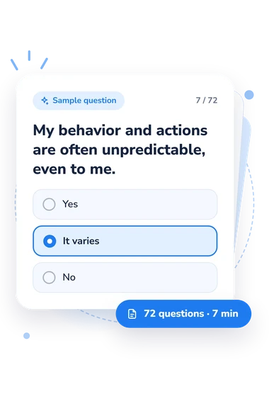 Self-Management Ability Assessment Test: sample question card