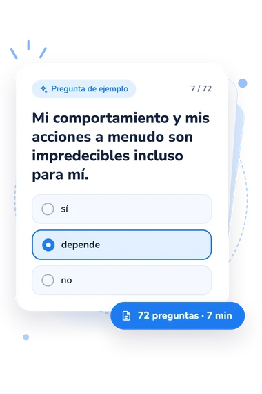 Test evaluación de las capacidades: pregunta y respuestas Test evaluación de las capacidades: tarjeta con pregunta