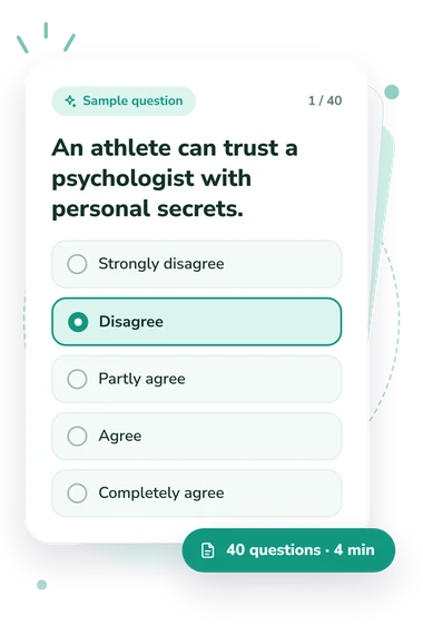 Attitudes Toward Athletes' Psychological Preparation: sample question card
