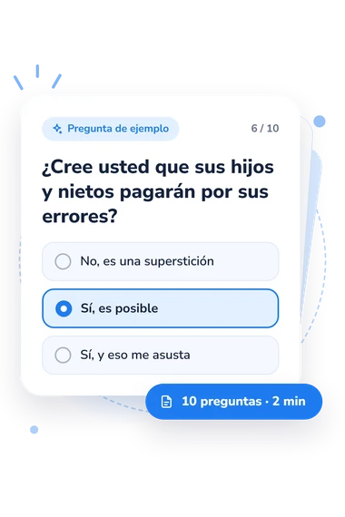 Test actitud ante la muerte: tarjeta con pregunta